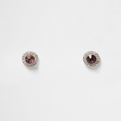 Purple June birthstone stud earrings